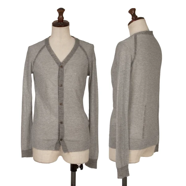Yohji Yamamoto FEMME Glitter Knit Cardigan Grey 2 K-169510_001