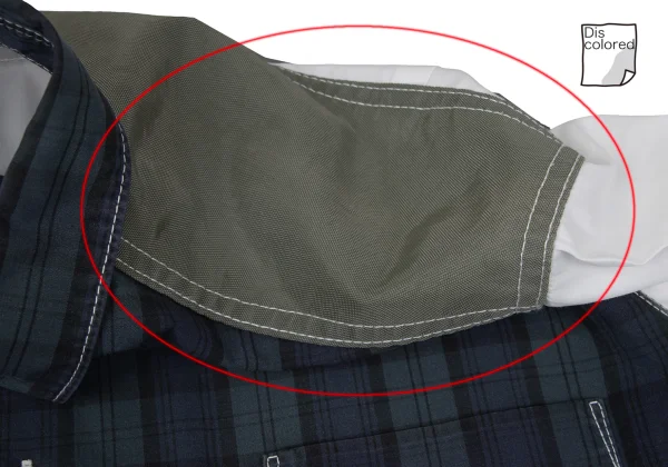 COMME des GARCONS HOMME Cotton Front Check Panel Short-sleeved Shirt K-169511_004