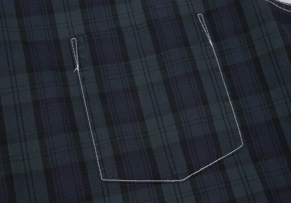 COMME des GARCONS HOMME Cotton Front Check Panel Short-sleeved Shirt K-169511_007