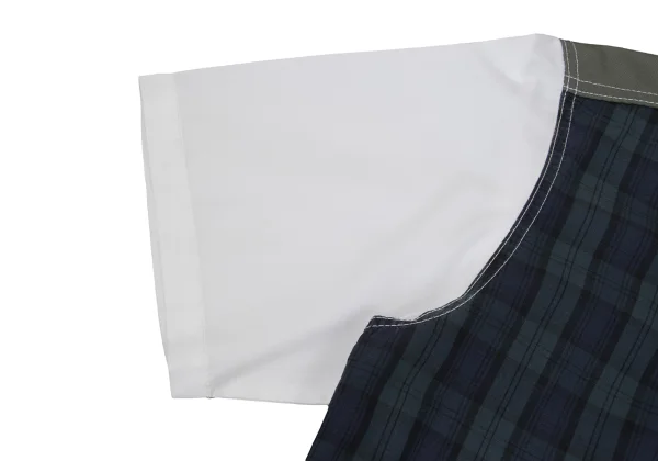 COMME des GARCONS HOMME Cotton Front Check Panel Short-sleeved Shirt K-169511_008