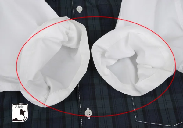 COMME des GARCONS HOMME Cotton Front Check Panel Short-sleeved Shirt K-169511_009