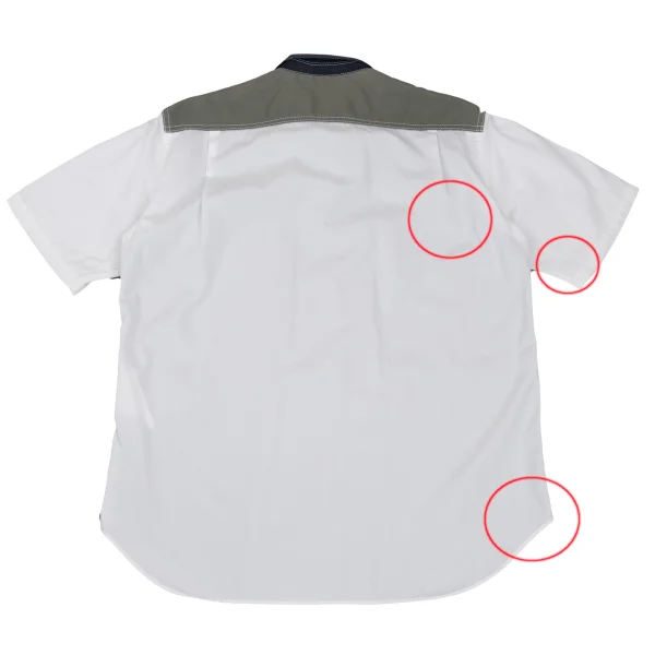 COMME des GARCONS HOMME Cotton Front Check Panel Short-sleeved Shirt K-169511_012