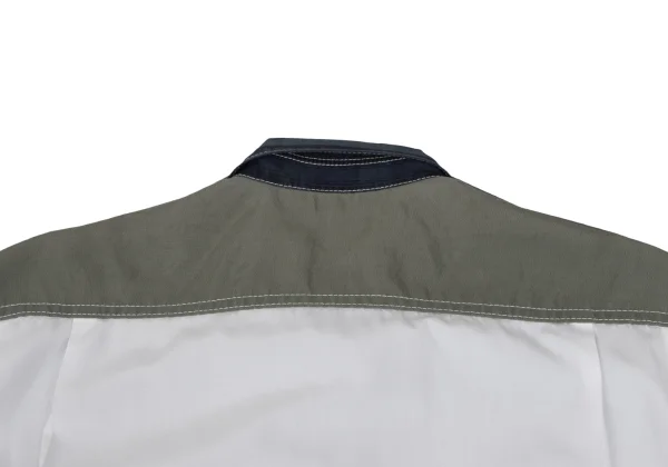 COMME des GARCONS HOMME Cotton Front Check Panel Short-sleeved Shirt K-169511_016