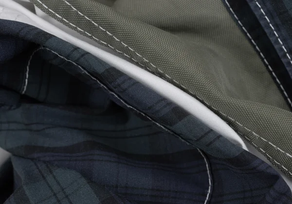 COMME des GARCONS HOMME Cotton Front Check Panel Short-sleeved Shirt K-169511_018