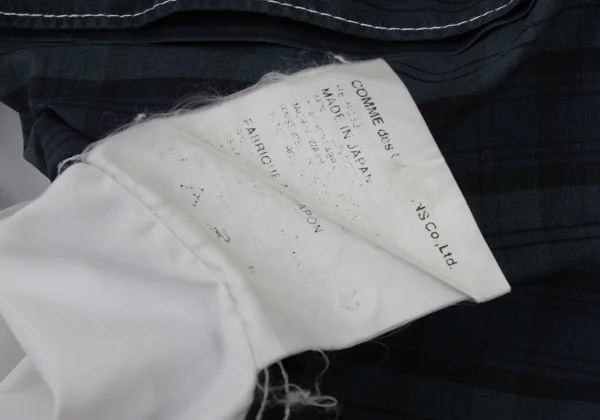 COMME des GARCONS HOMME Cotton Front Check Panel Short-sleeved Shirt K-169511_019