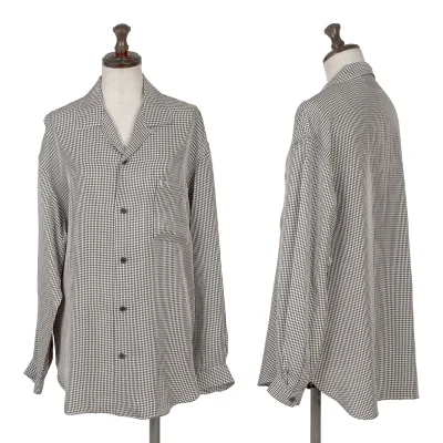 Y's Check Open Collar Rayon Shirt