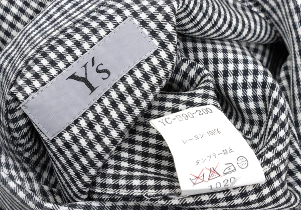 Y's Check Open Collar Rayon Shirt K-169513_017