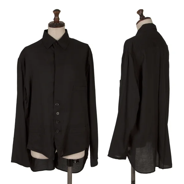 B Yohji Yamamoto Front Button Design Shirt Black 1 K-169515_001