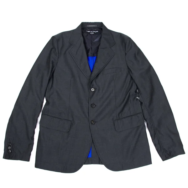 COMME des GARCONS HOMME Wool Striped Jacket Grey L K-169521_001