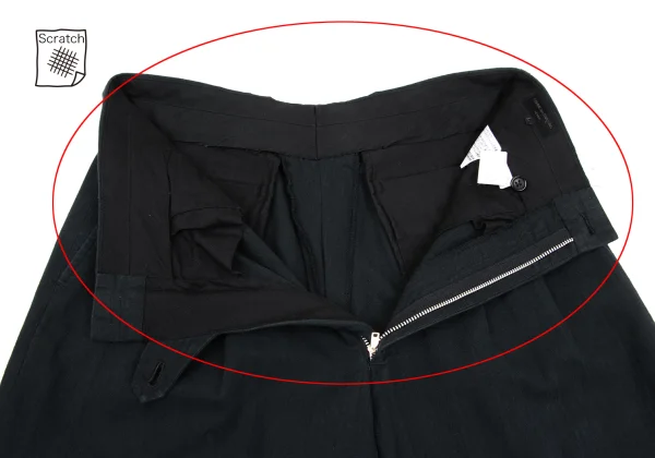 コムデギャルソン オムCOMME des GARCONS HOMME コットンシャドーストライプツータックパンツ 墨黒L K-169524_005