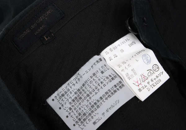 コムデギャルソン オムCOMME des GARCONS HOMME コットンシャドーストライプツータックパンツ 墨黒L K-169524_014