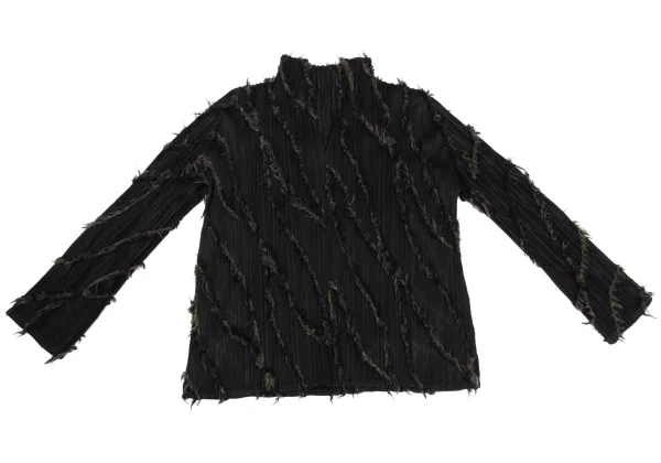 PLEATS PLEASE Fringe Line V Neck Top K-169530_002