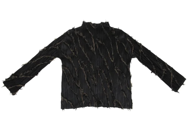 PLEATS PLEASE Fringe Line V Neck Top K-169530_011