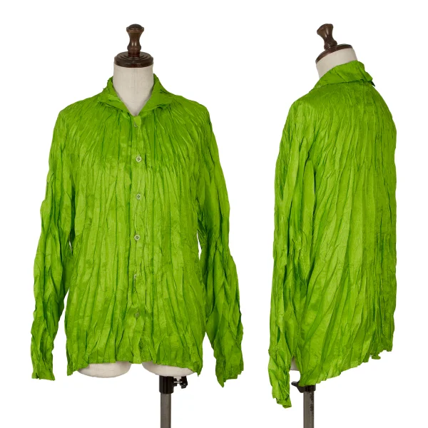PLEATS PLEASE Shiny Wrinkle Pleats Shirt Light Green 3 K-169531_001