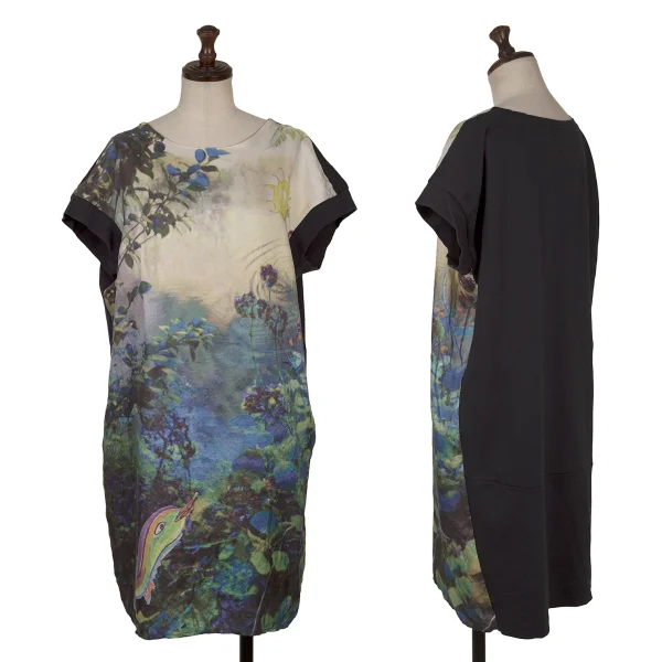 TSUMORI CHISATO Transfer Print Switching Tunic Navy,Multi-Color 2 K-169537_001