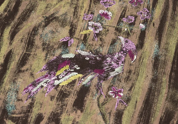 KENZO JUNGE Back Bird Print Stitch Design Dress K-169538_012