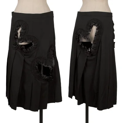 COMME des GARCONS Heart Frill Cutting Wool Gabardine Skirt