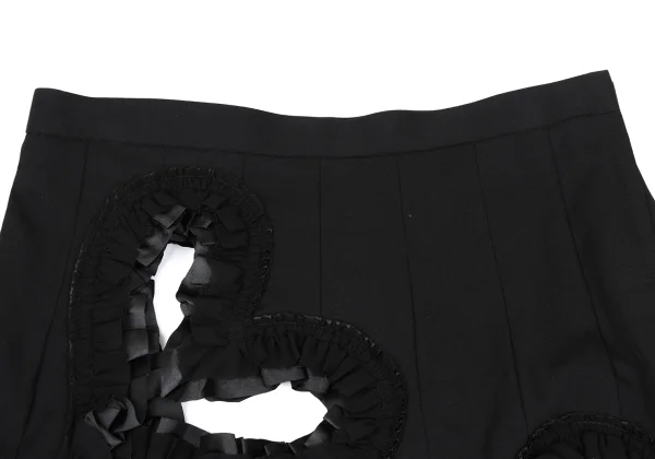 COMME des GARCONS Heart Frill Cutting Wool Gabardine Skirt K-169557_006