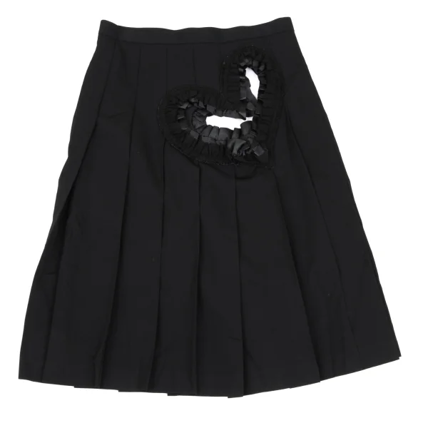 COMME des GARCONS Heart Frill Cutting Wool Gabardine Skirt K-169557_010