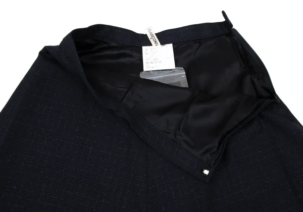 COMME des GARCONS Hem Ruffle Switching Glitter Check Skirt K-169558_006