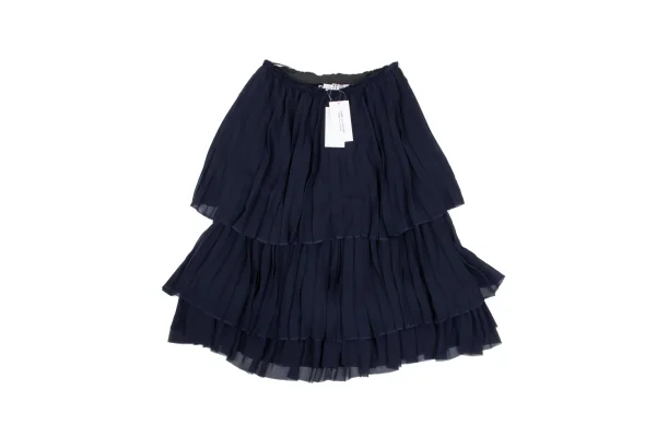COMME des GARCONS Pleated Tiered Georgette Skirt K-169562_002