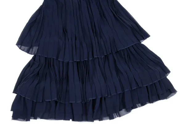 COMME des GARCONS Pleated Tiered Georgette Skirt K-169562_005