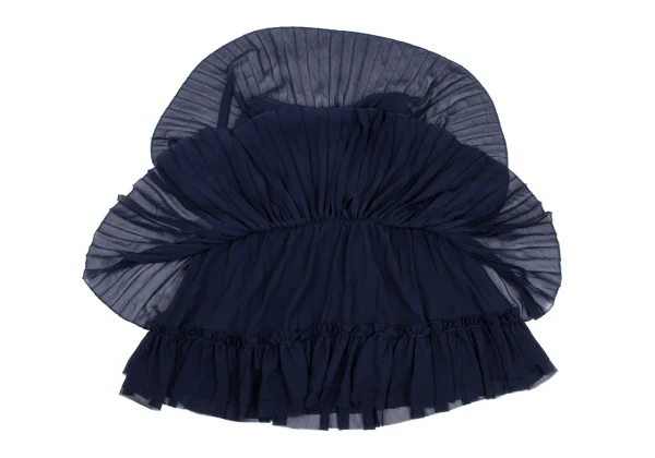COMME des GARCONS Pleated Tiered Georgette Skirt K-169562_007