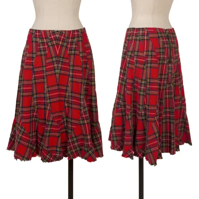JUNYA WATANABE COMME des GARCONS Patchwork Checkered Fulling Wool Skirt