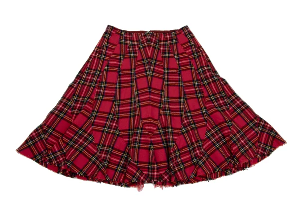 JUNYA WATANABE COMME des GARCONS Patchwork Checkered Fulling Wool Skirt K-169563_002