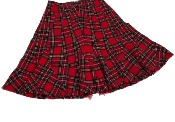 JUNYA WATANABE COMME des GARCONS Patchwork Checkered Fulling Wool Skirt K-169563_004