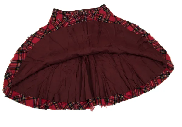 JUNYA WATANABE COMME des GARCONS Patchwork Checkered Fulling Wool Skirt K-169563_006
