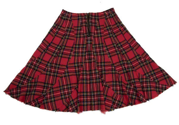 JUNYA WATANABE COMME des GARCONS Patchwork Checkered Fulling Wool Skirt K-169563_007