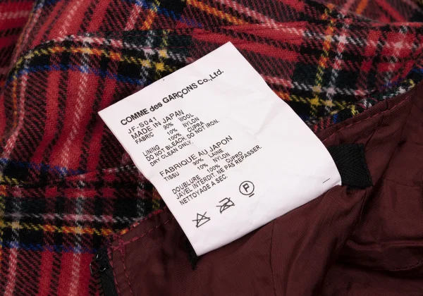 JUNYA WATANABE COMME des GARCONS Patchwork Checkered Fulling Wool Skirt K-169563_012