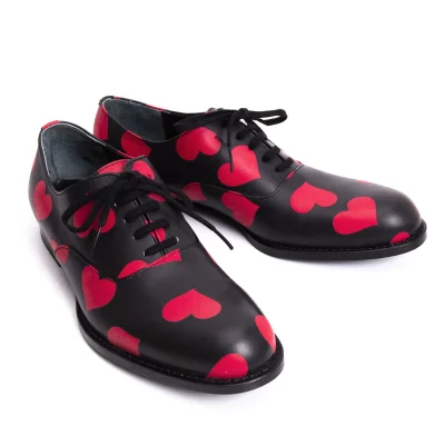 COMME des GARCONS Heart Printed Leather Shoes