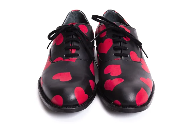 COMME des GARCONS Heart Printed Leather Shoes K-169567_002