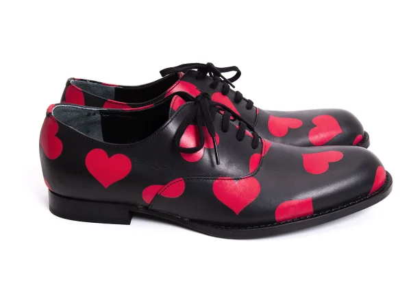 COMME des GARCONS Heart Printed Leather Shoes K-169567_005