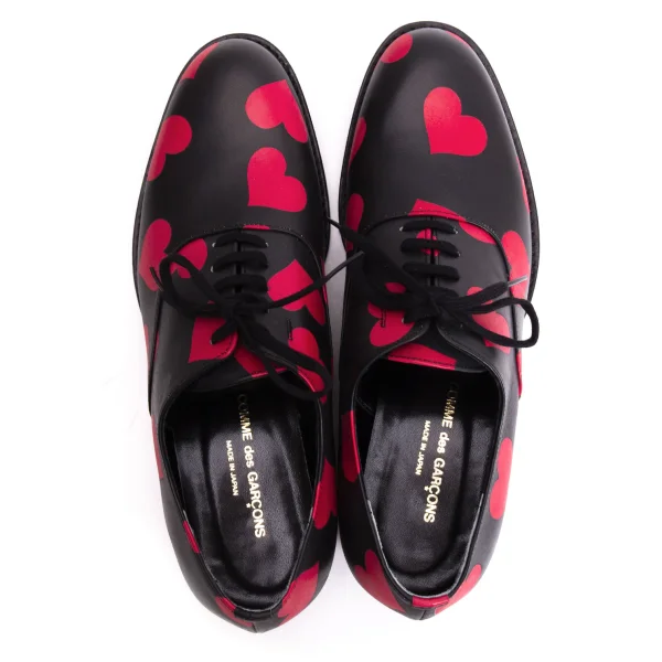 COMME des GARCONS Heart Printed Leather Shoes K-169567_007