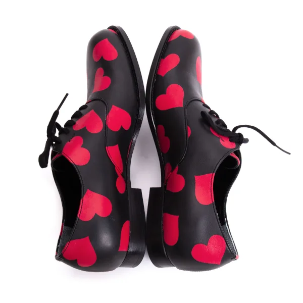 COMME des GARCONS Heart Printed Leather Shoes K-169567_008