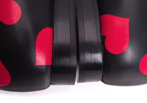 COMME des GARCONS Heart Printed Leather Shoes K-169567_009