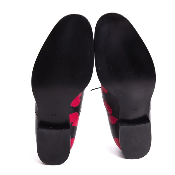 COMME des GARCONS Heart Printed Leather Shoes K-169567_010
