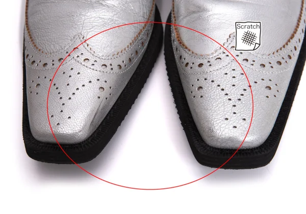 COMME des GARCONS Metallic Leather Wingtip Shoes K-169568_003