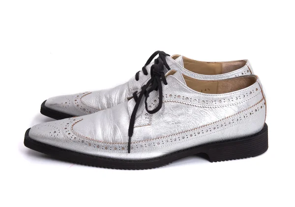 COMME des GARCONS Metallic Leather Wingtip Shoes K-169568_004
