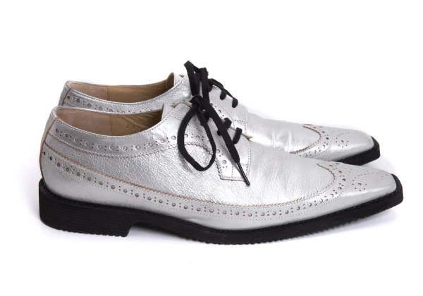 COMME des GARCONS Metallic Leather Wingtip Shoes K-169568_006