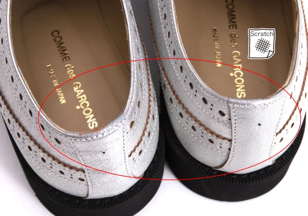 COMME des GARCONS Metallic Leather Wingtip Shoes K-169568_010