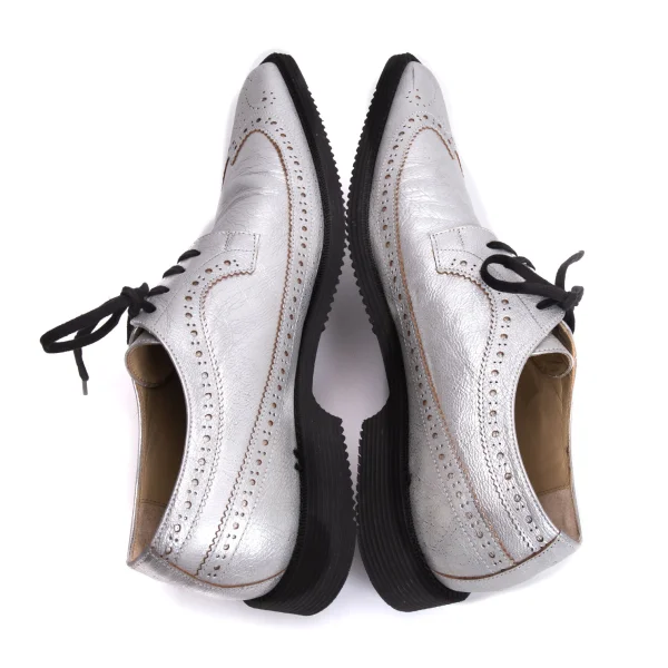 COMME des GARCONS Metallic Leather Wingtip Shoes K-169568_011