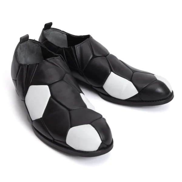 COMME des GARCONS Football Switching Leather Shoes White,Black 24(About US 7) K-169570_001