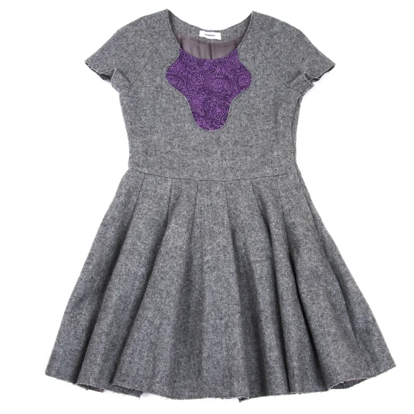 UNDERCOVER Decolletage Embroidery Short-sleeved Dress K-169576_002