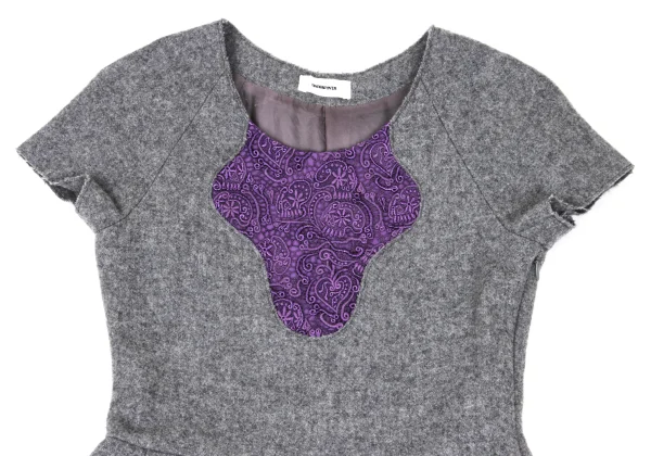 UNDERCOVER Decolletage Embroidery Short-sleeved Dress K-169576_003