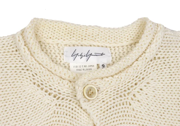 Yohji Yamamoto FEMME Cotton Knit Short Bolero Cardigan K-169577_003