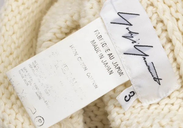 Yohji Yamamoto FEMME Cotton Knit Short Bolero Cardigan K-169577_016